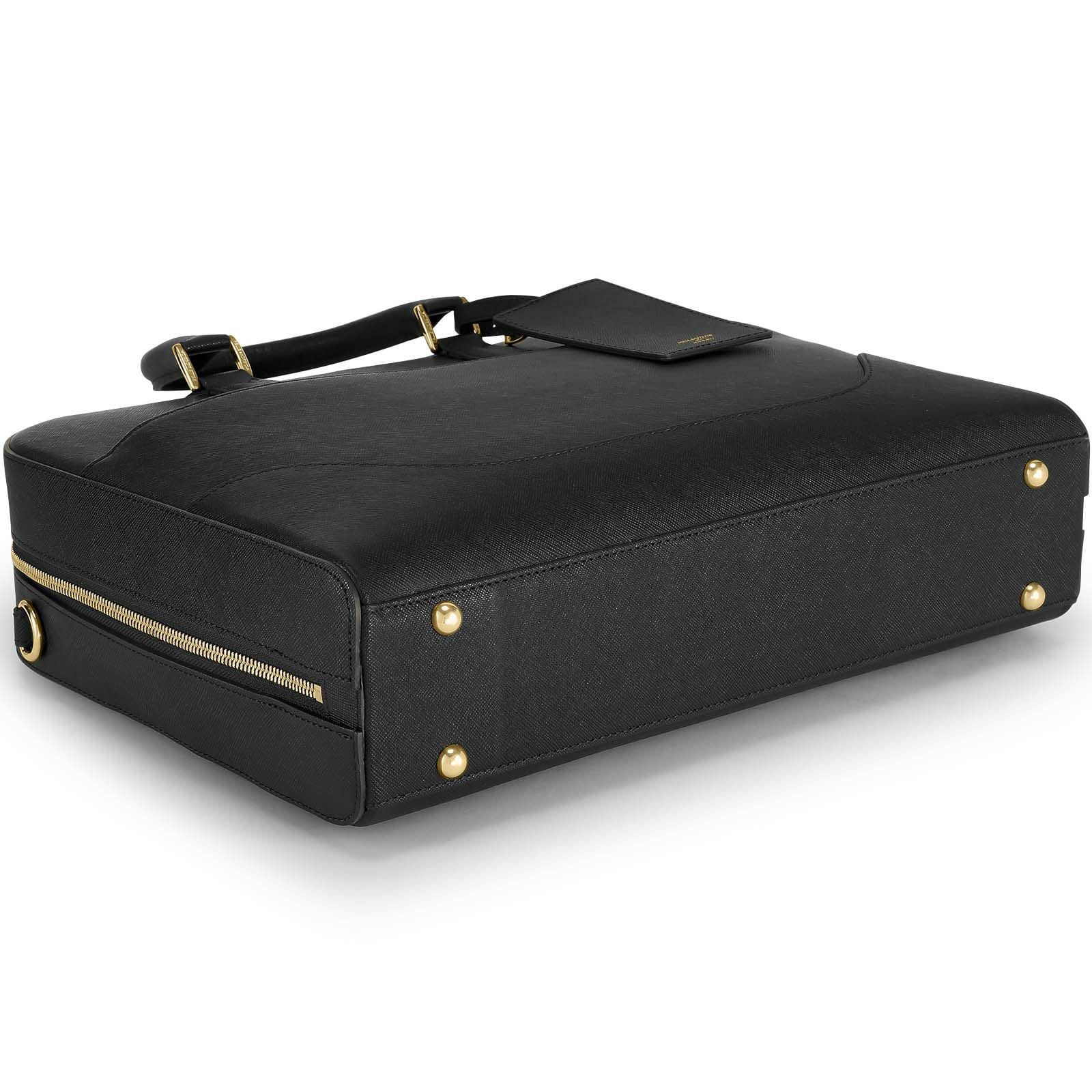 ペッレモルビダCA015-ブリーフバッグ(1室タイプ)B BLACK×GOLD(BLACK