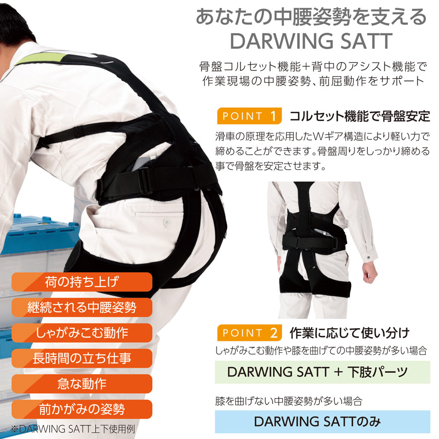 骨盤コルセット背中アシスト機能 DARWING SATT ダーウィン