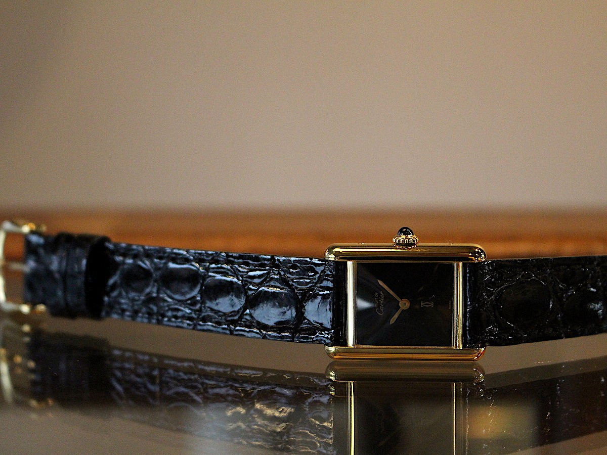 マスト ドゥ カルティエ/マストタンクSM/オニキスダイヤル/手巻き/純正