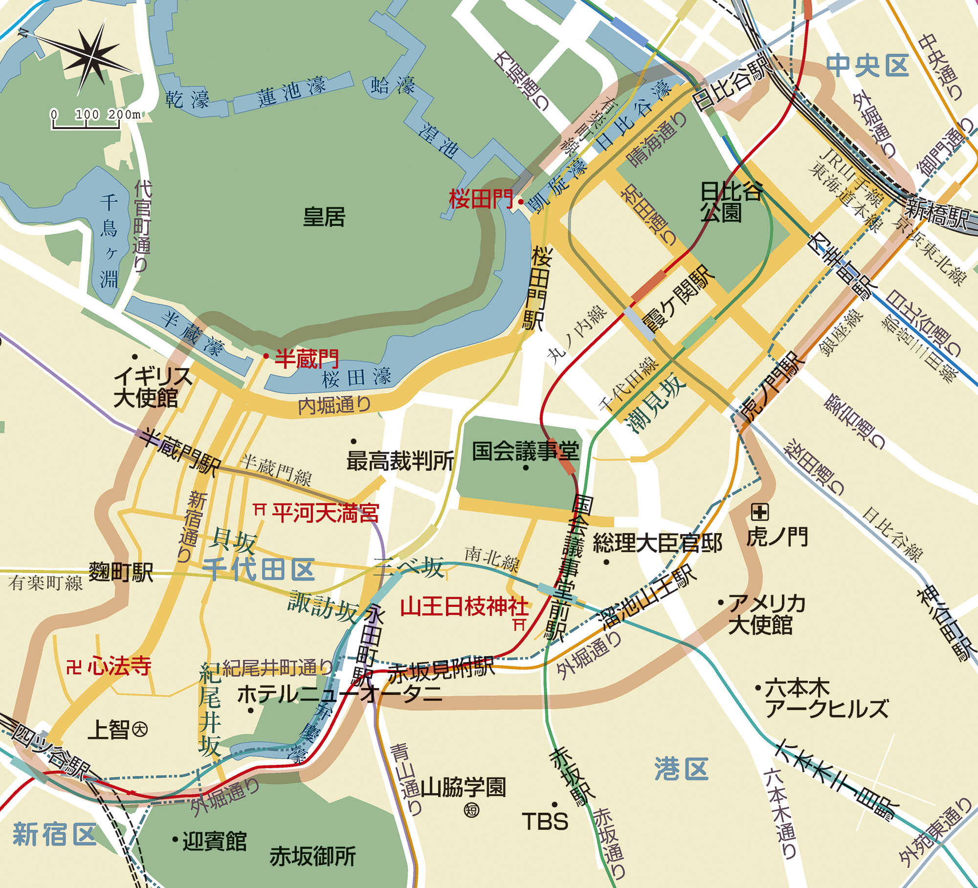 江戸切絵図2 （麹町永田町）外桜田絵図 – Ukiyo-e Prints Online Shop