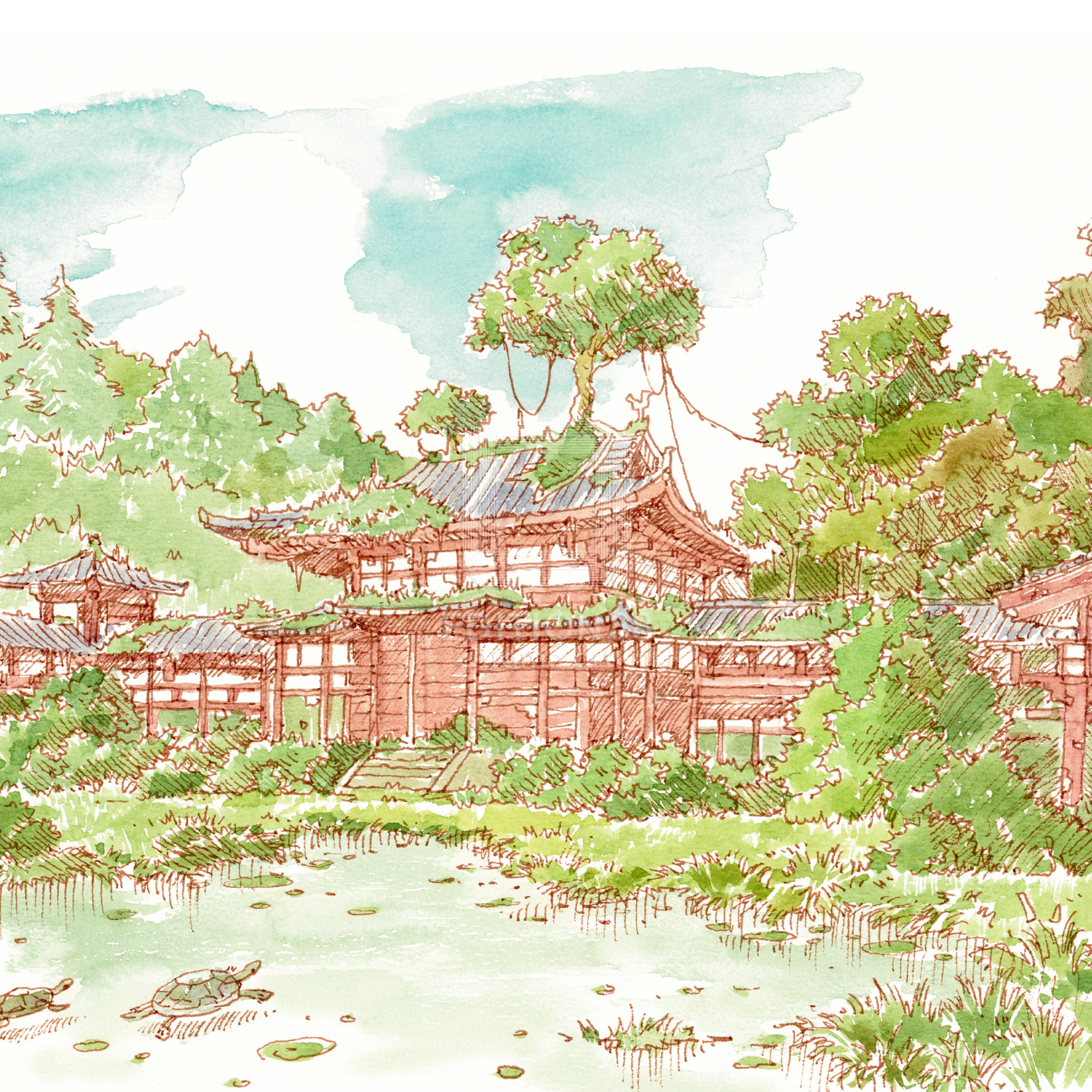 88グラフ ミニ 平等院鳳凰堂幻想 水彩スケッチver/ 東京幻想（直筆