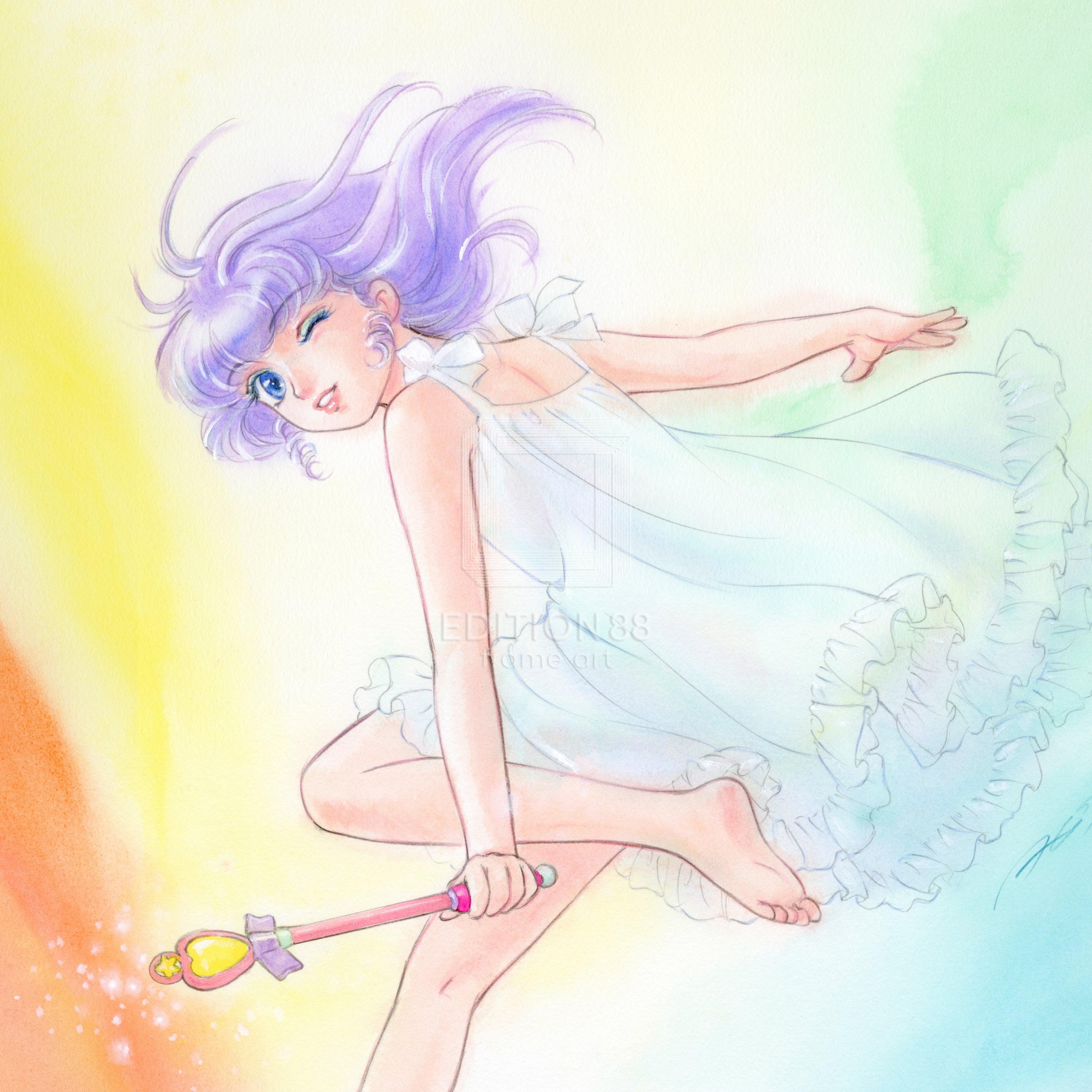 魔法の天使クリィミーマミ」88グラフ Beautiful shock/高田明美（直筆