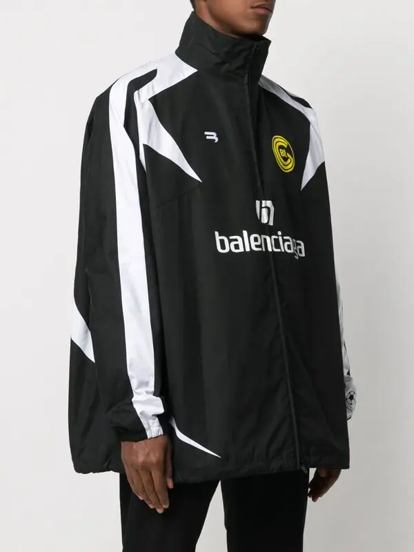 Balenciaga Soccer Zip-Up Tracksuit Jacket In Black - 30% Off