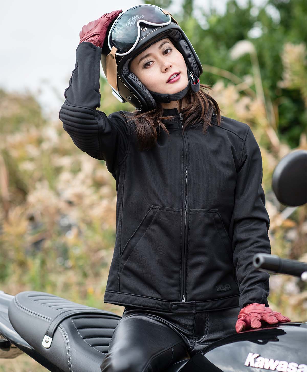 美品 カドヤ メッシュジャケット L カーキ系 バイクウェア メッシュ