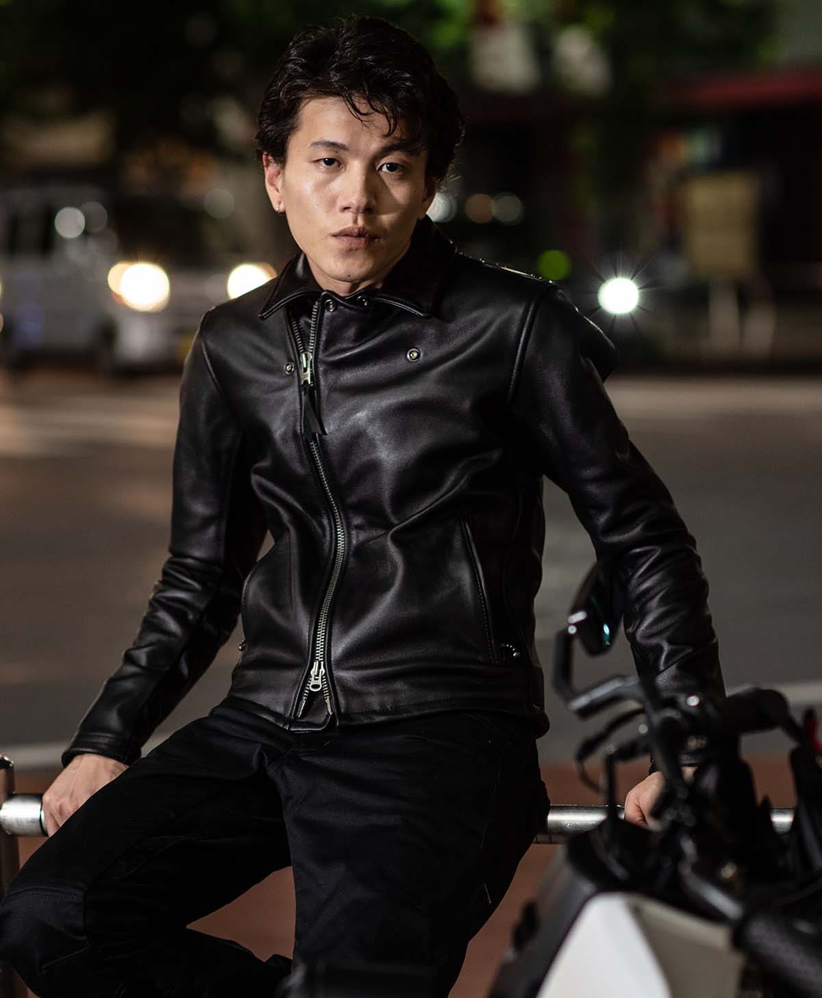 Leather jacket tight single leather jacket | Kadoya official