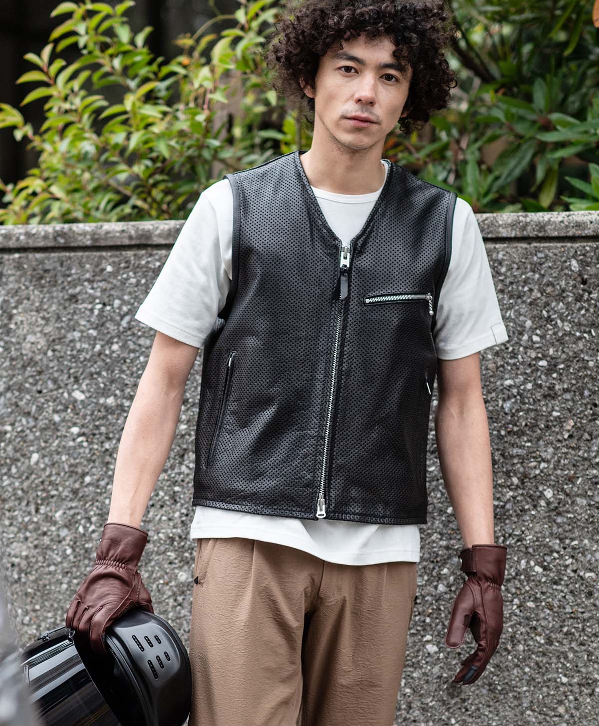 革ベスト パンチング レザーベスト｜カドヤ公式オンラインショップ｜PL