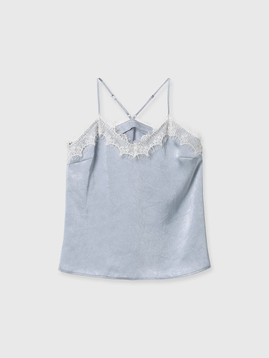 サテンレースキャミ