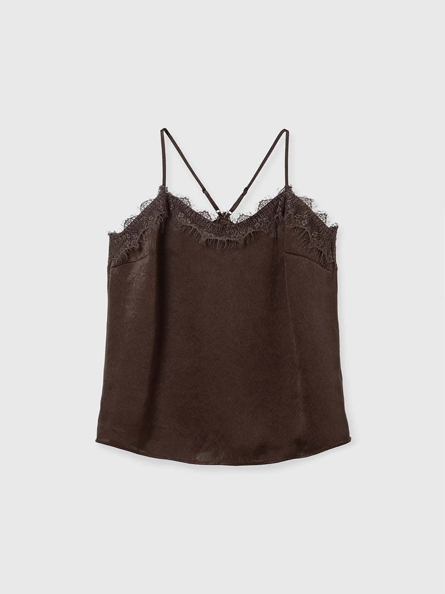 サテンレースキャミ