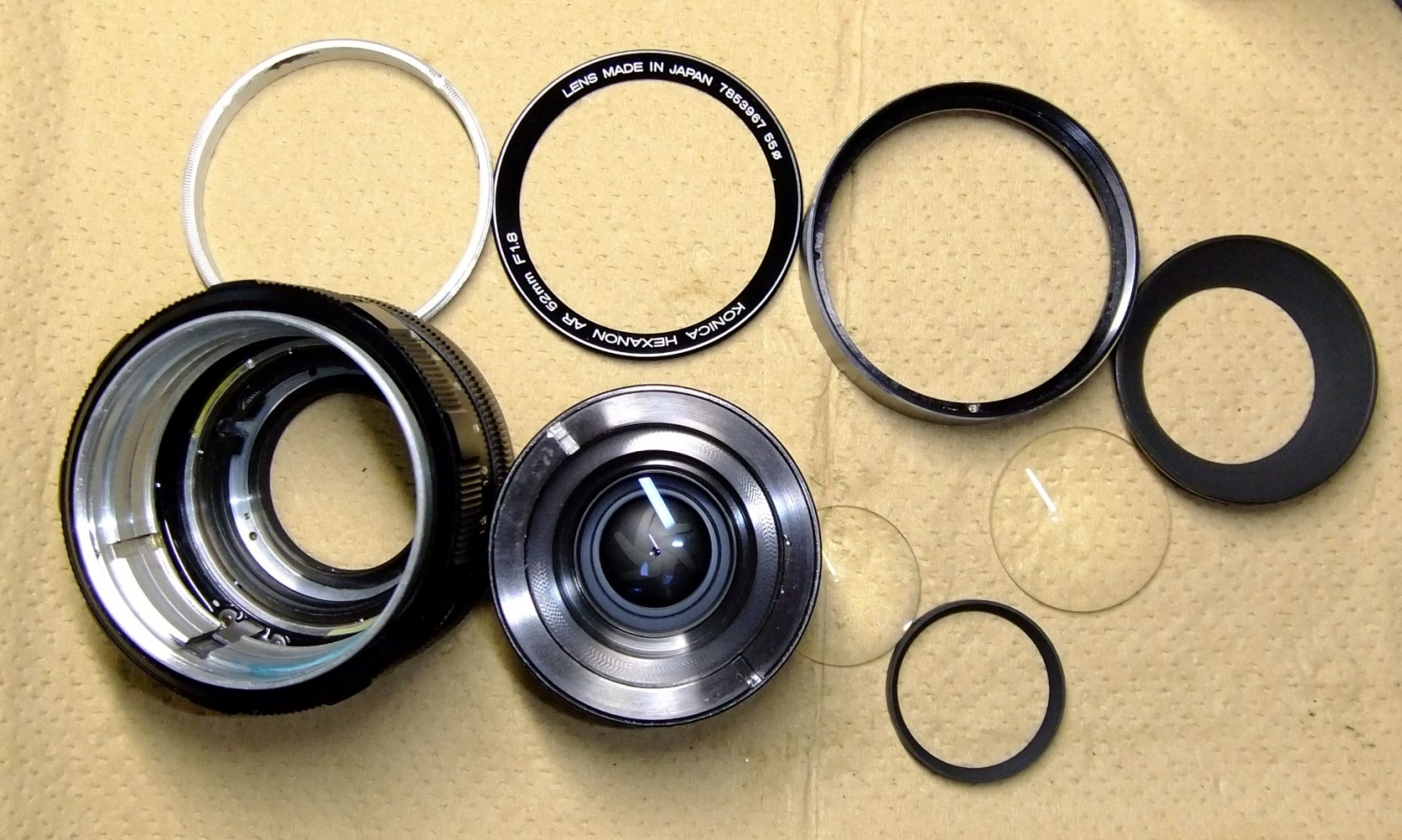 KONICA HEXANON 52mm F1.8 ジャンクレンズ分解修理 (2本目）: ねこの