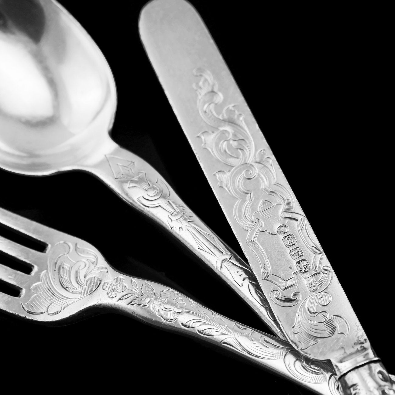 スターリングシルバー-カトラリーセット - 英国アンティークス