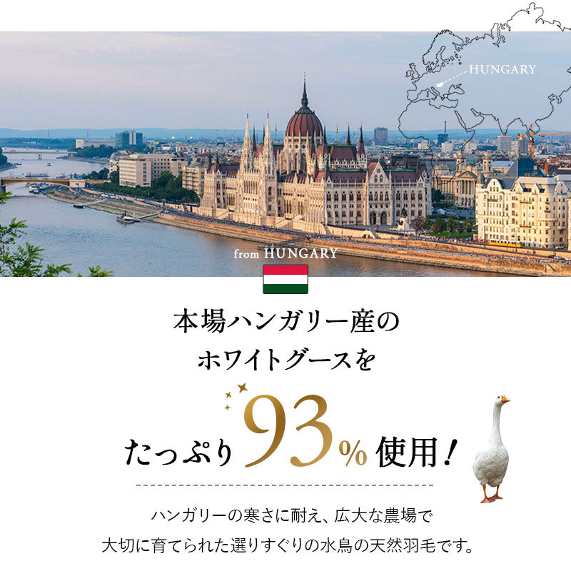 日本製 ロイヤルゴールドラベル 羽毛布団 シングル 非圧縮 抗菌 防臭