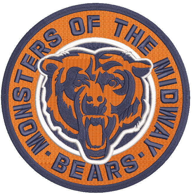 Chicago Bears Slogan Round Logo Embroidery Design – Monsters of
