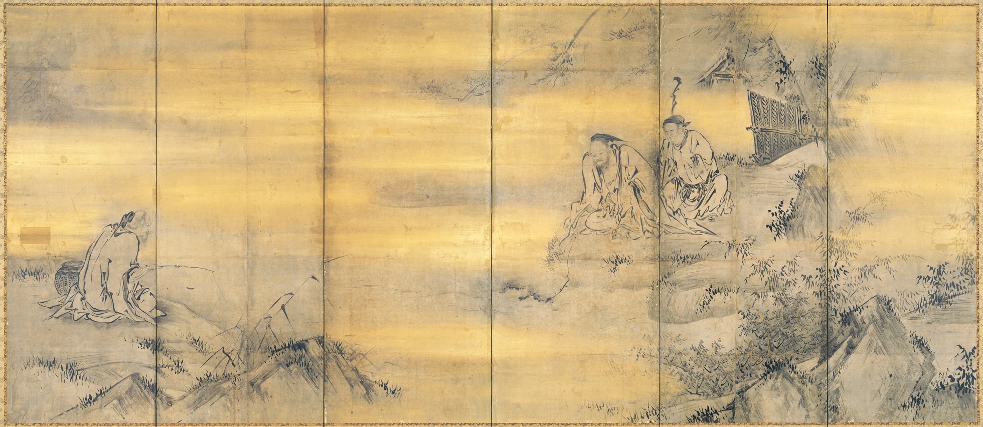 e国宝 - 仙人高士図屏風