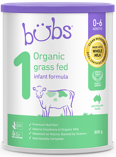 Bubs（バブズ）オーガニック粉ミルク グラスフェッド 大缶 800g 混合3