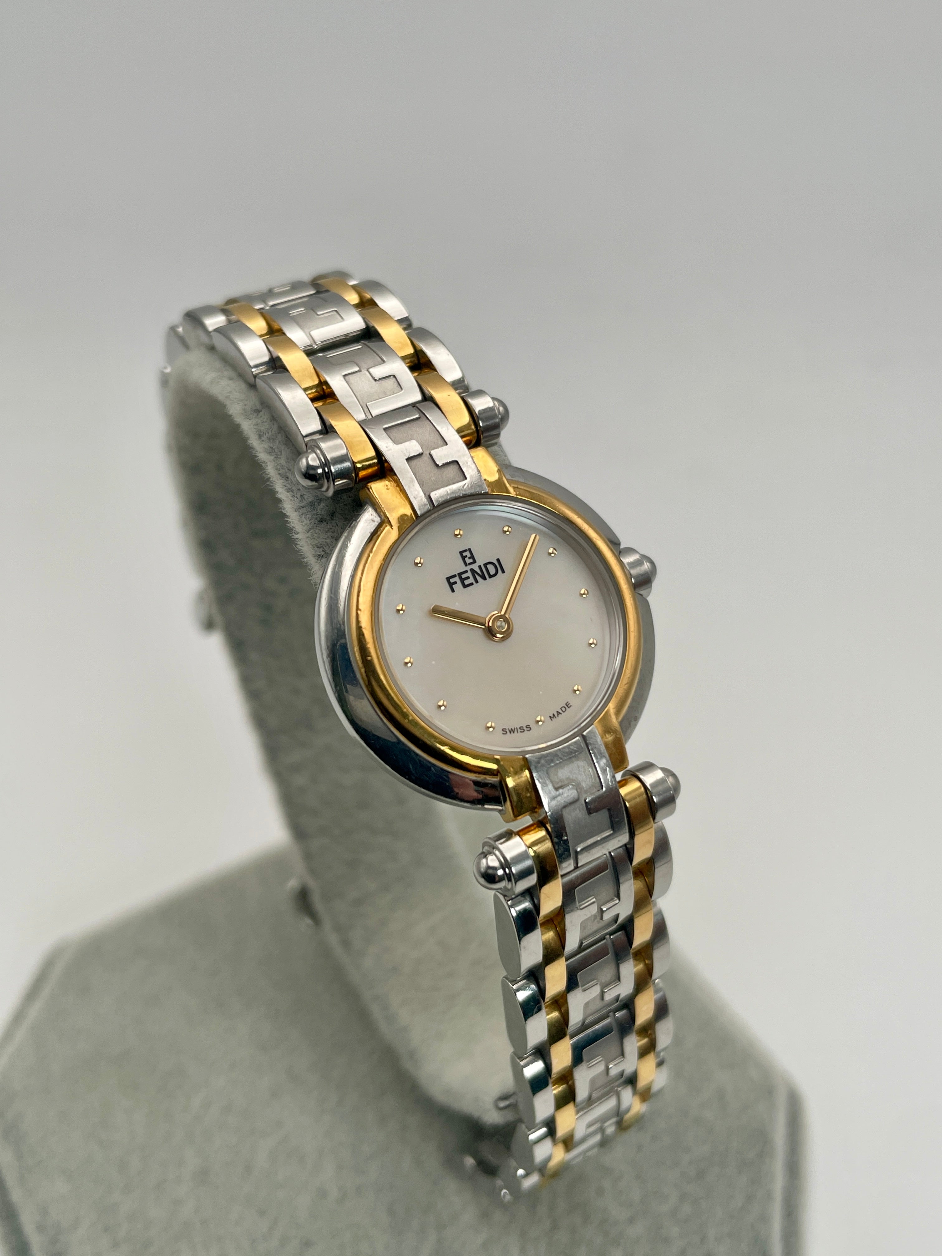 Fendi Orologi 760L Vintage Women's Watch Two-Tone with Pearl Shell