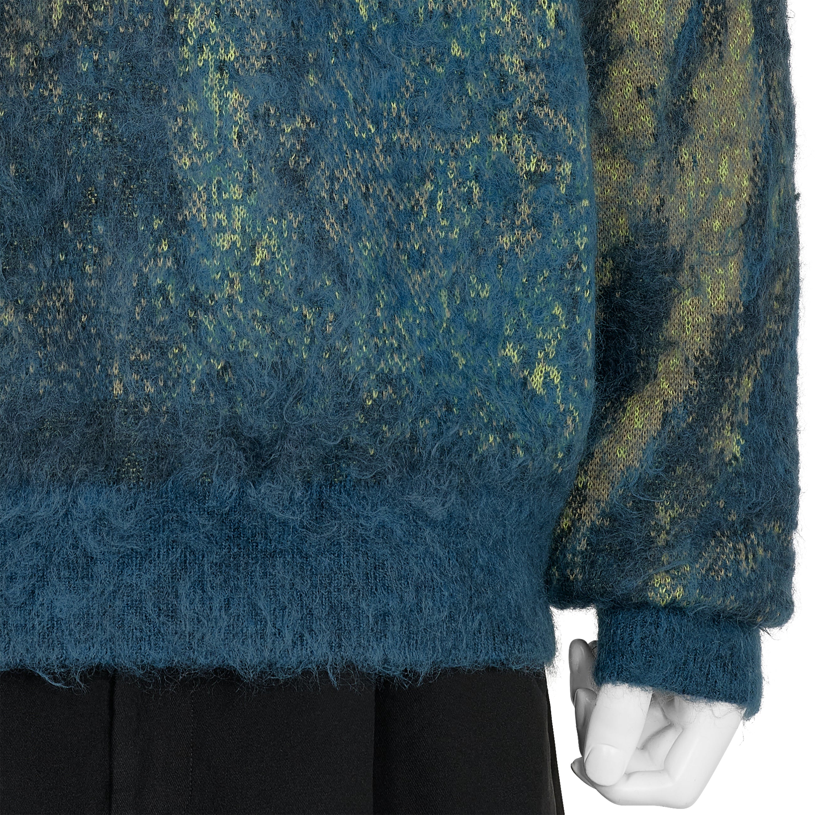 ABSTRACT JACQUARD MOHAIR SWEATER GREEN - YOKE(ヨーク) - TOPS