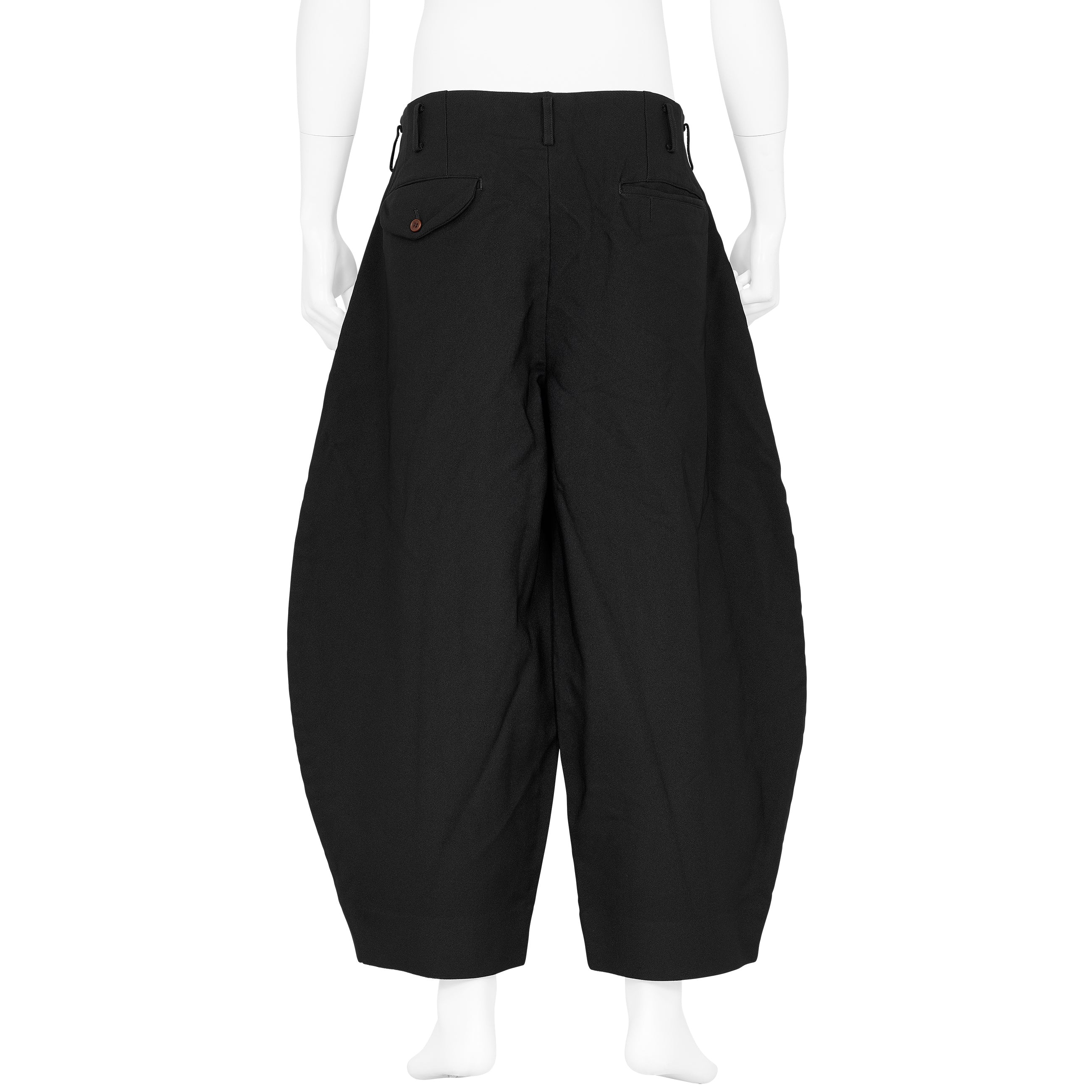 POLYESTER COCOON PANTS BLACK - COMME des GARÇONS HOMME PLUS(コム