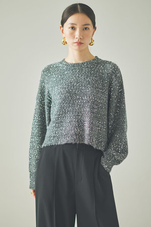 Curensology(カレンソロジー)｜スパングルニットプルオーバー/グレー