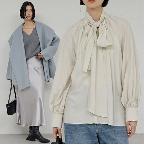 GALLARDAGALANTE(ガリャルダガランテ)｜ラウンドブラウスTee/ホワイト