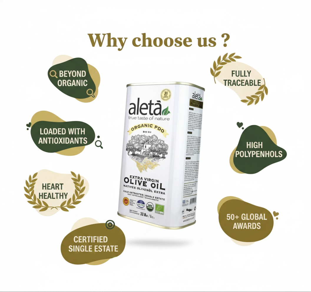 Aleta Organic & Ellora PDO Single Estate Extra Virgin Greek Olive