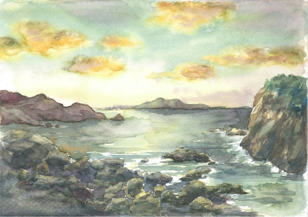 夜明けの岩礁」 by そらお｜Artmeter｜暮らしを彩るアートが、きっと