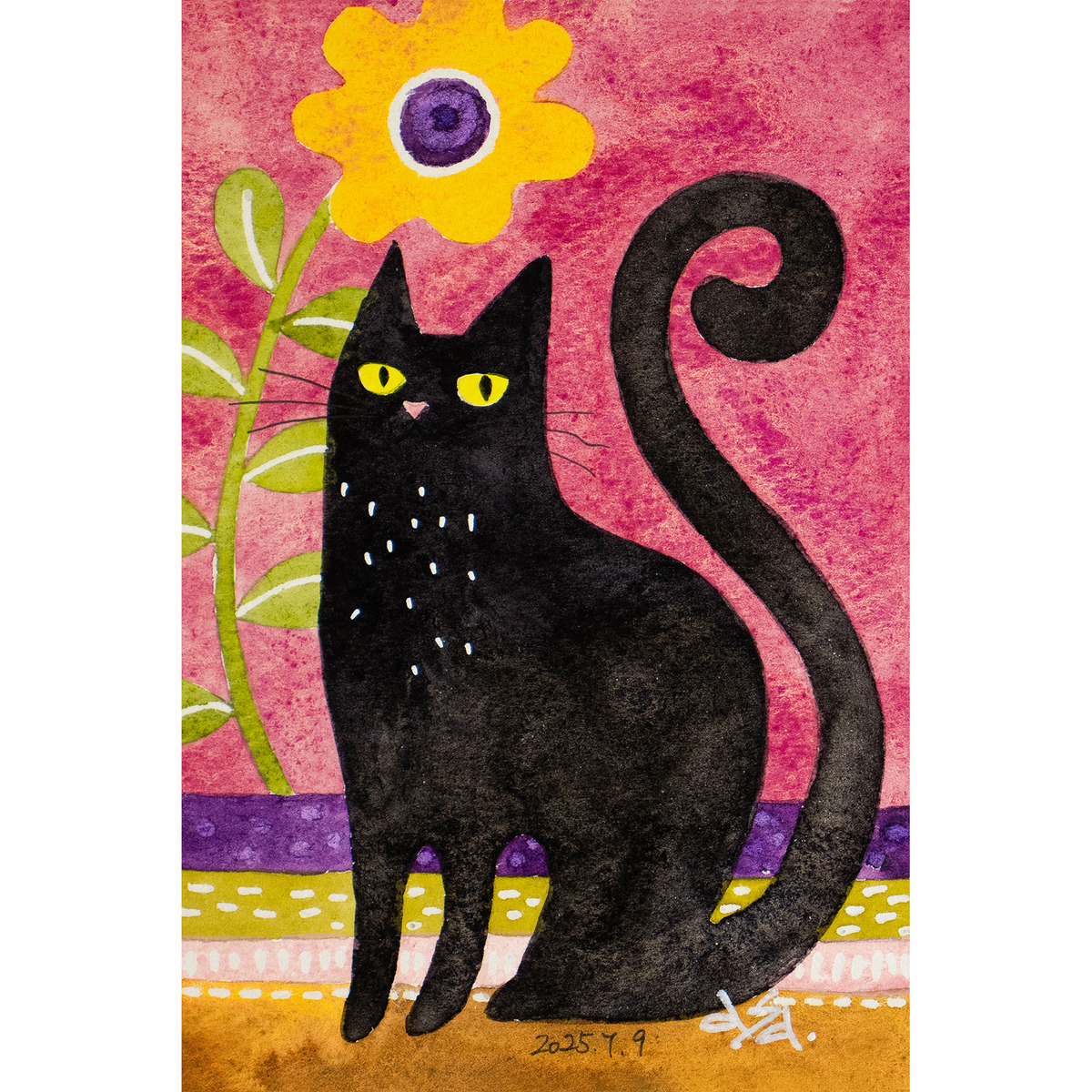 黒猫シリーズD」 by asa｜Artmeter｜暮らしを彩るアートが、きっと見つかる