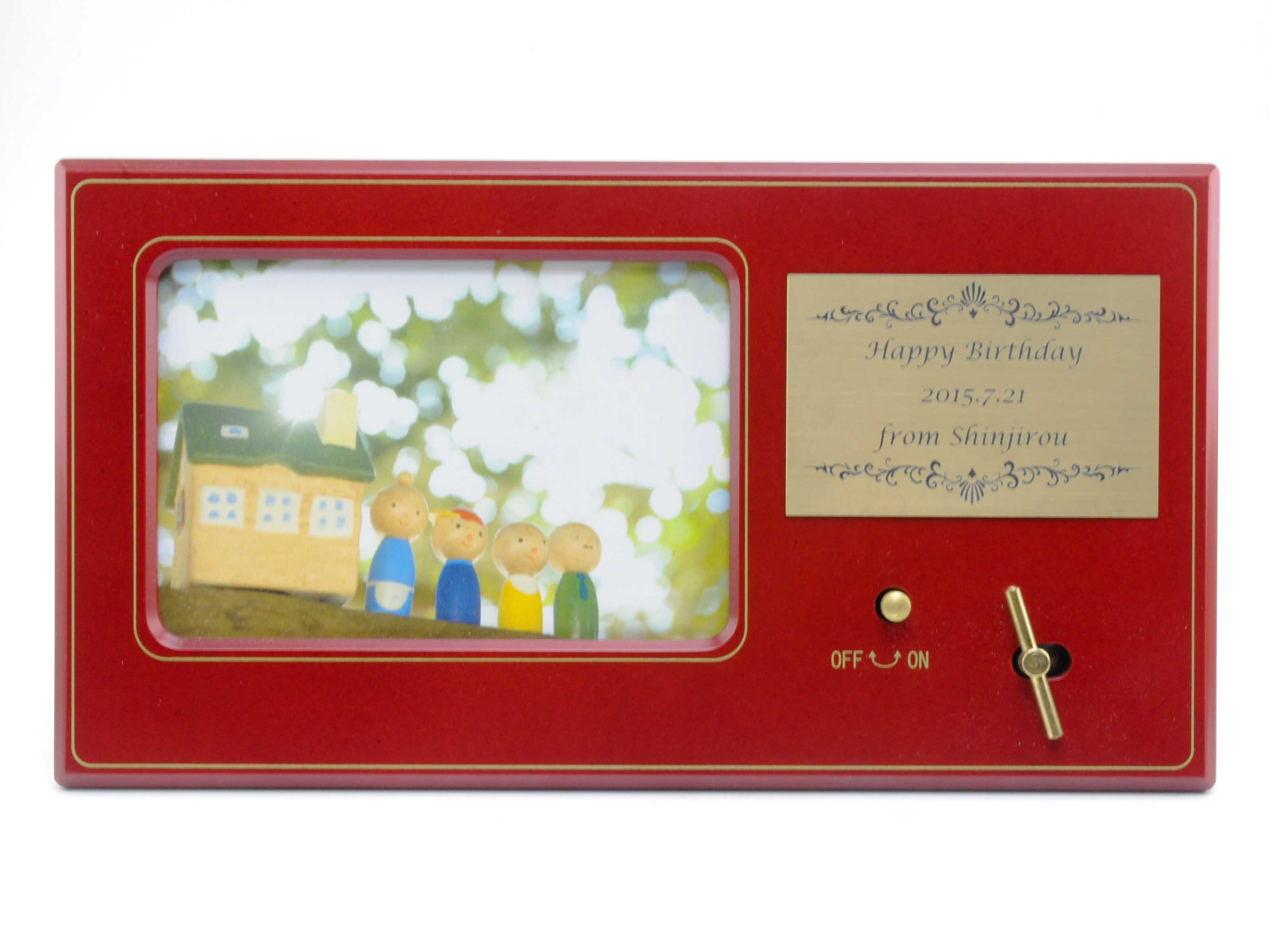 シンプルなL版写真を飾ることのできるオルゴール・フォトフレーム