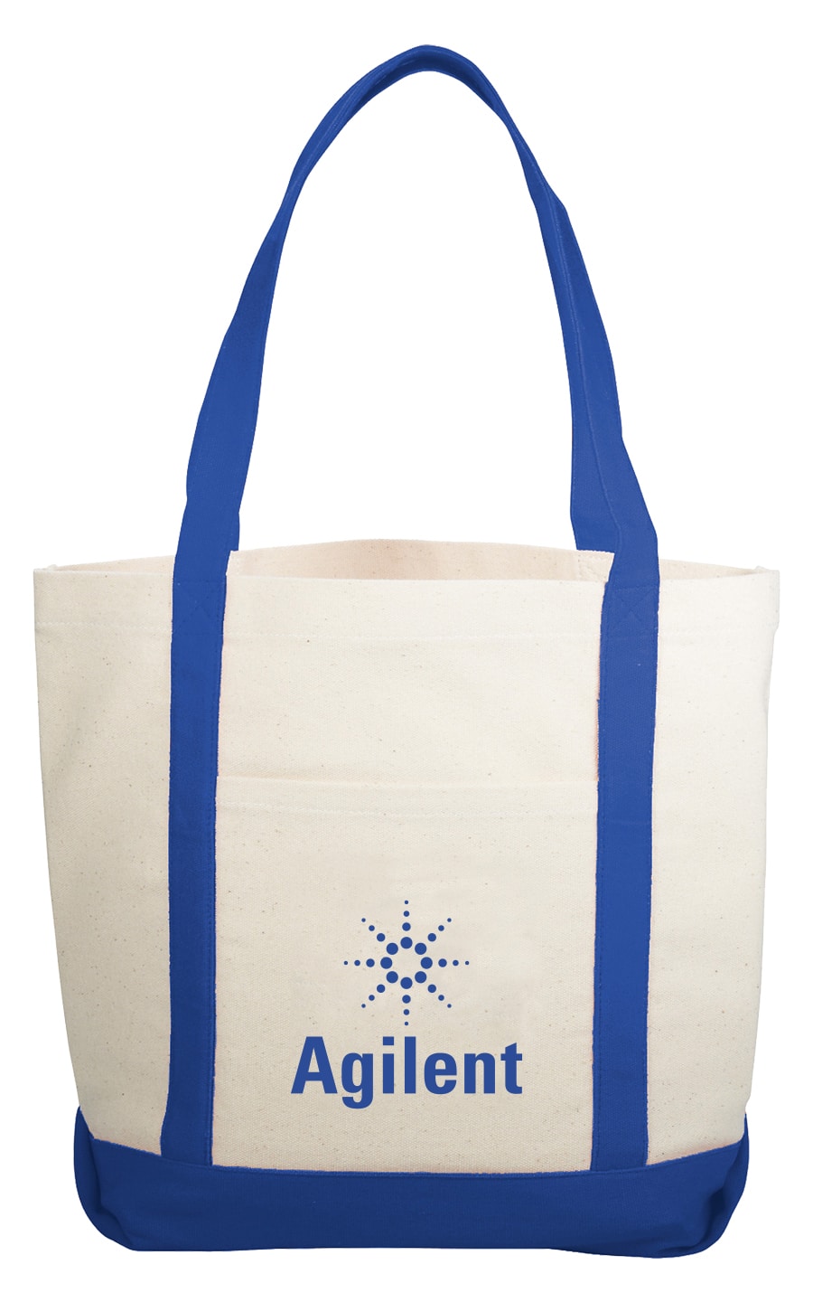 Natural Cotton Canvas Tote with color handles and front pocket