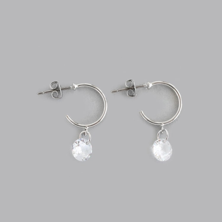 P-1126) 1粒ストーンチタンピアス / キュービックジルコニア | ビーズ