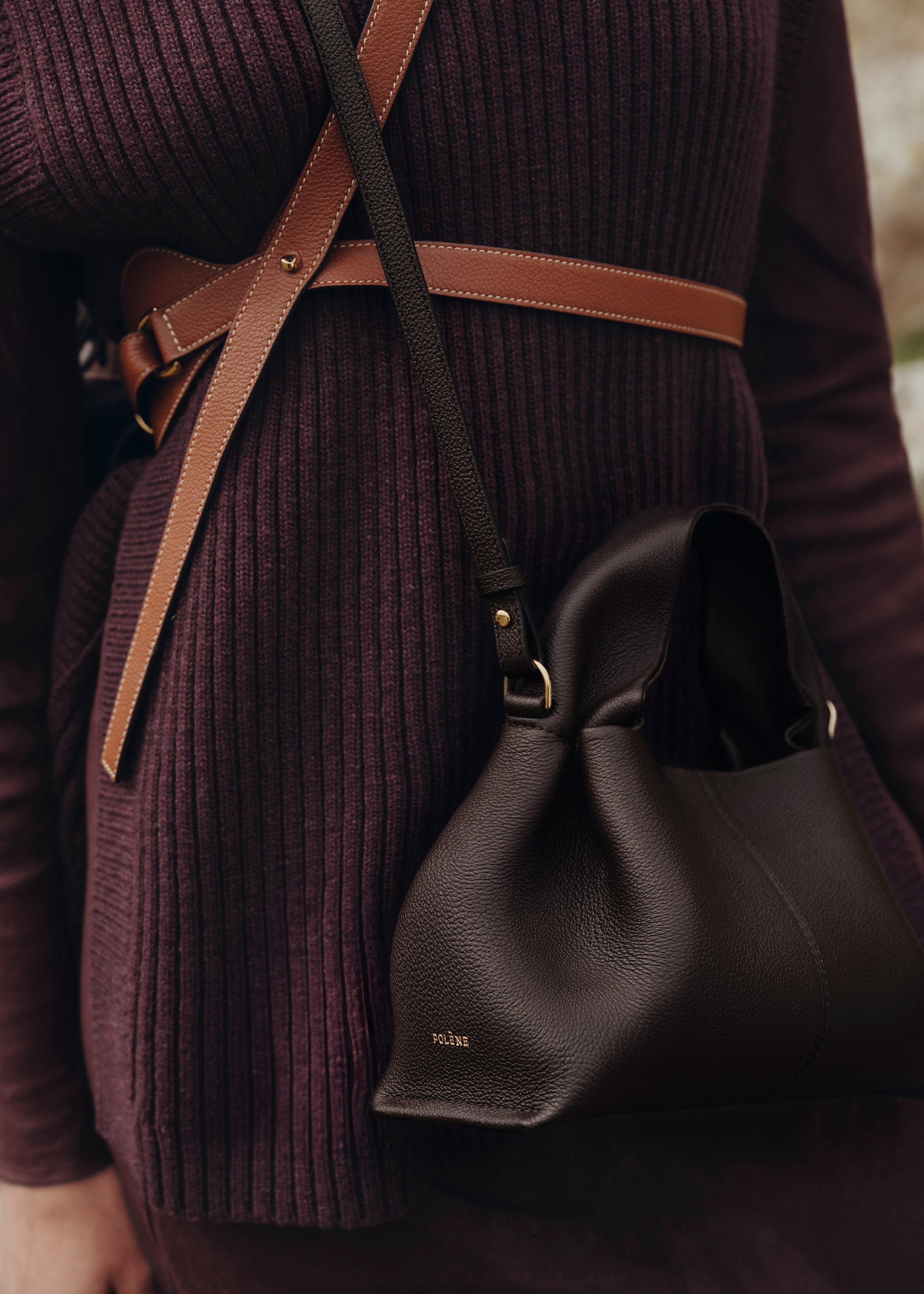 Polène | Bag - Numéro Neuf Mini - Textured Ebony