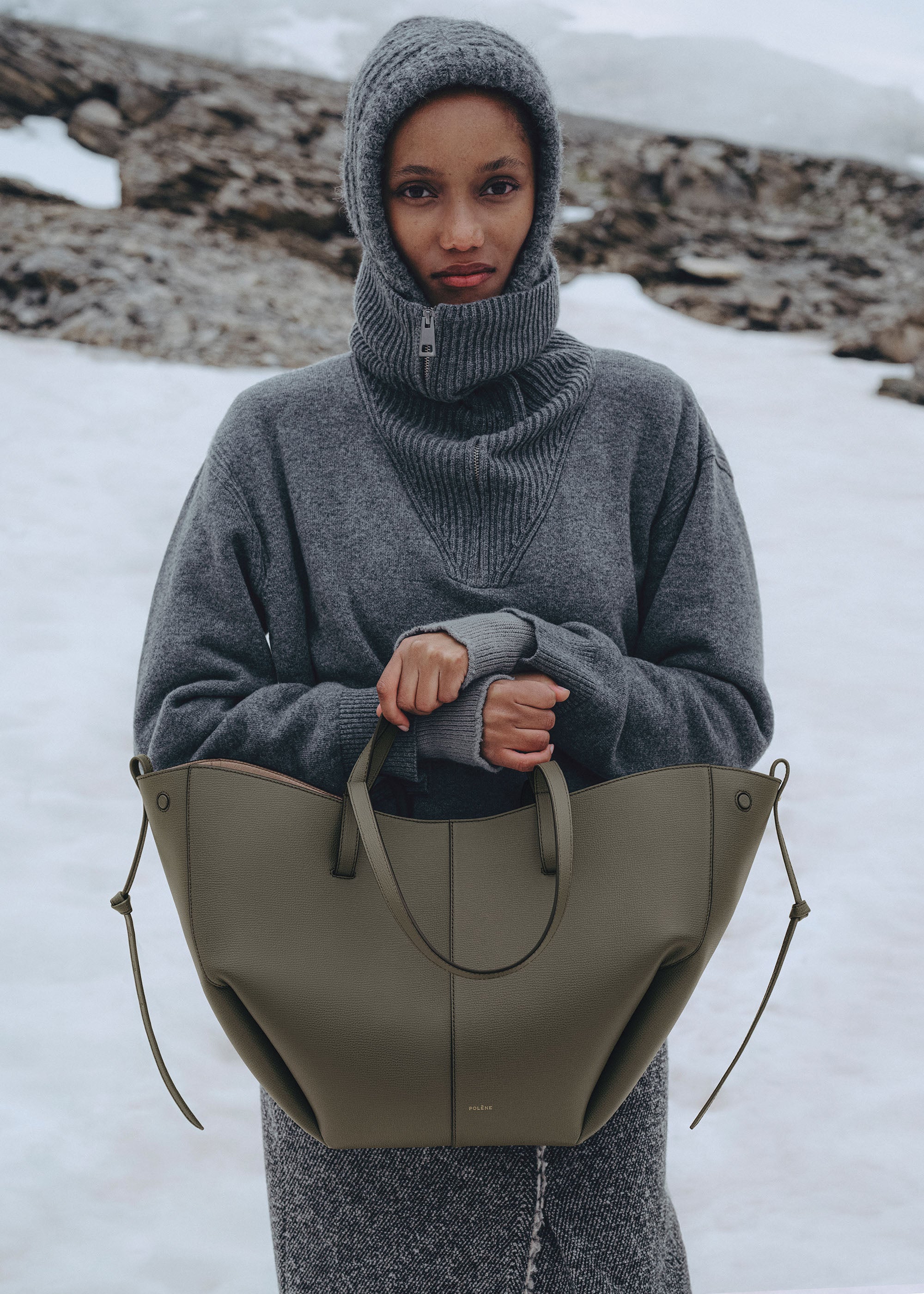 Polène | Bag - Cyme - Textured Smoky Green