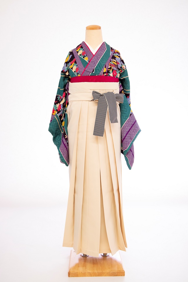 卒業式 袴 矢羽緑子・アンティーク 着物 No.H38 / 縁 -enishi-