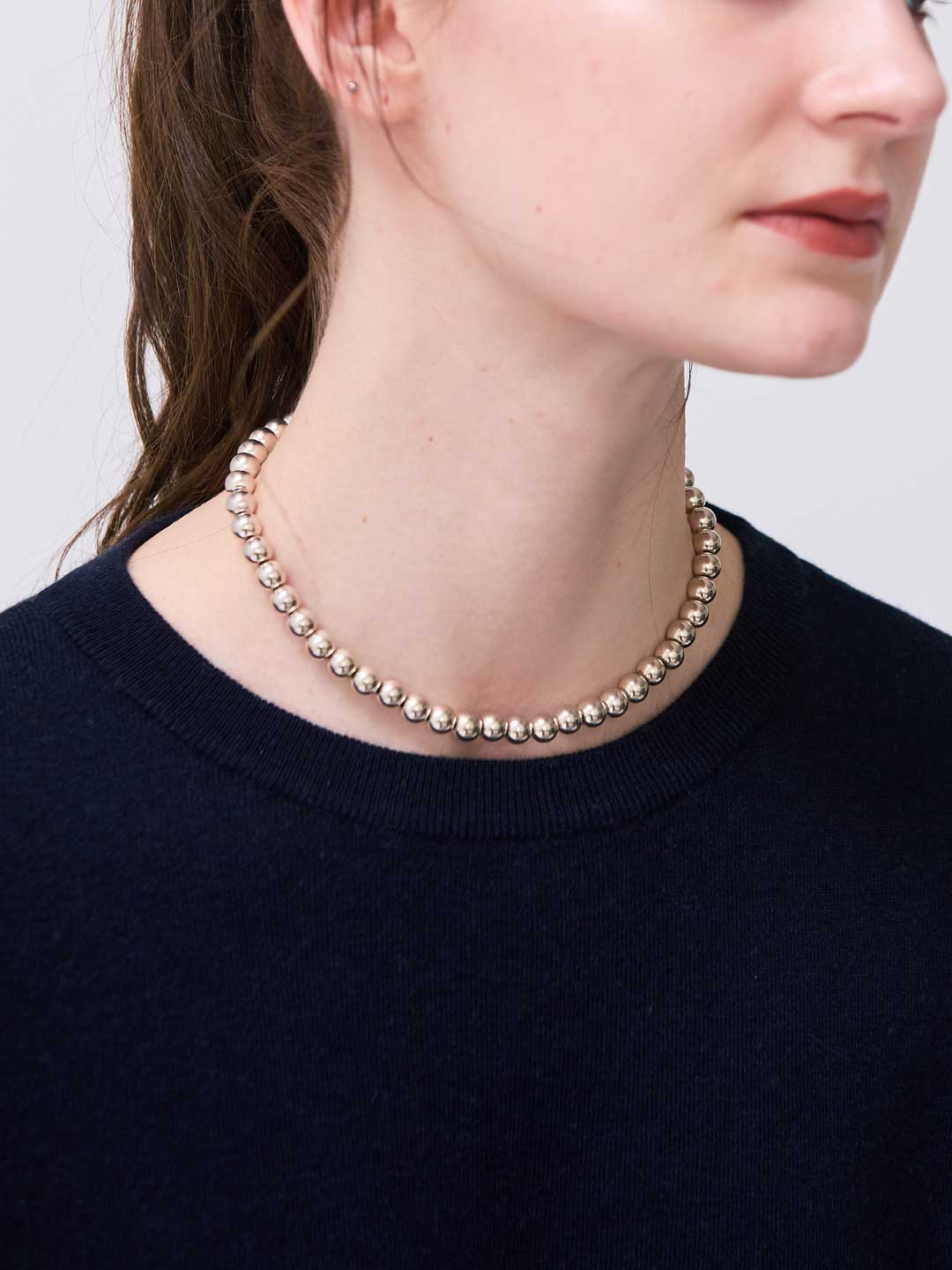 Harpo | 8mm ボール チェーン ネックレス 40cm - シルバー | ESCAPERS