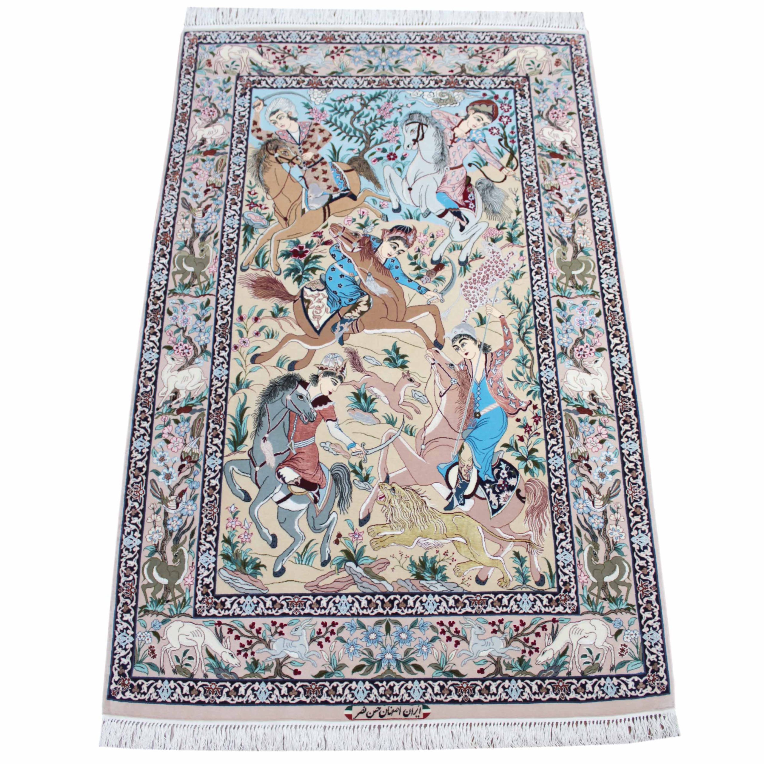 WEDS-55 イスファハン産ペルシャ絨毯 188×120cm｜ペルシャ絨毯