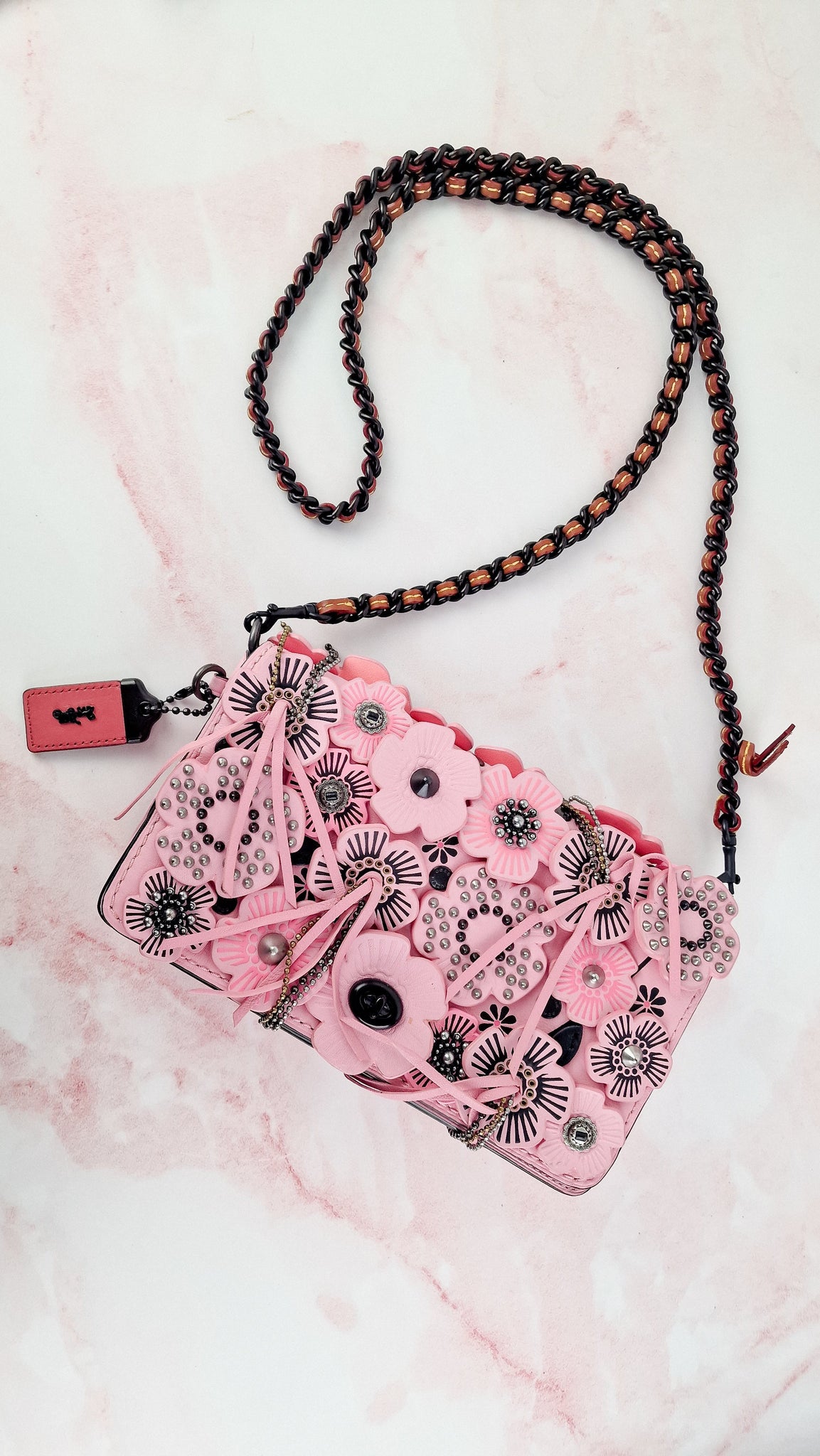 Coach Dinky Wild Tea Rose Crossbody Bag in Petal Pink 1941 Bag