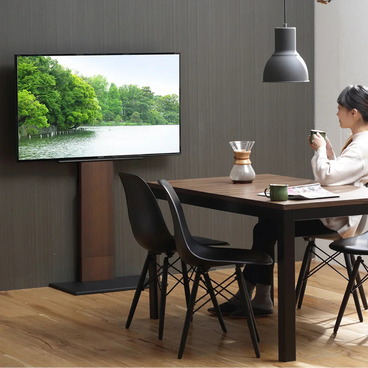 じゆんじゆん テレビスタンド WALL V2 ロータイプ 棚板付き Amazon.co
