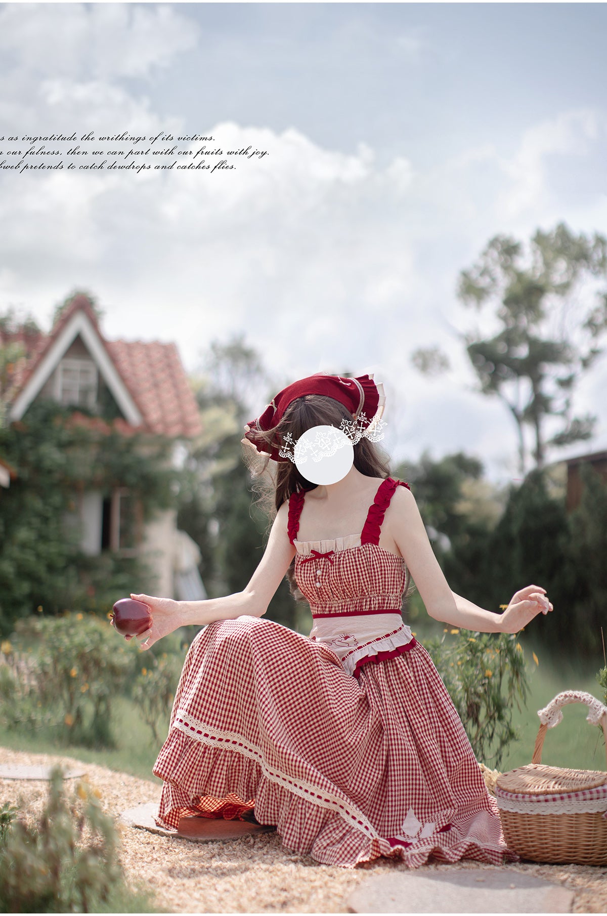 赤ずきんちゃん ギンガムチェックジャンパースカート・ブラウスセット