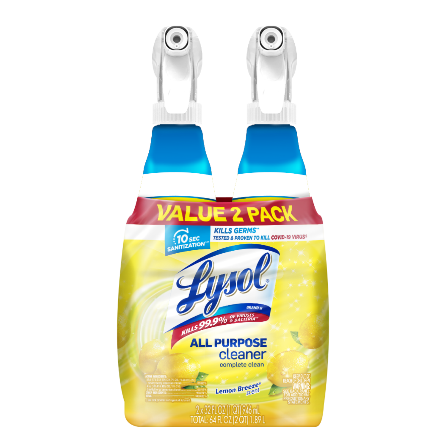 All Purpose Cleaner Trigger Lemon Breeze® 2x32 oz. | Lysol US