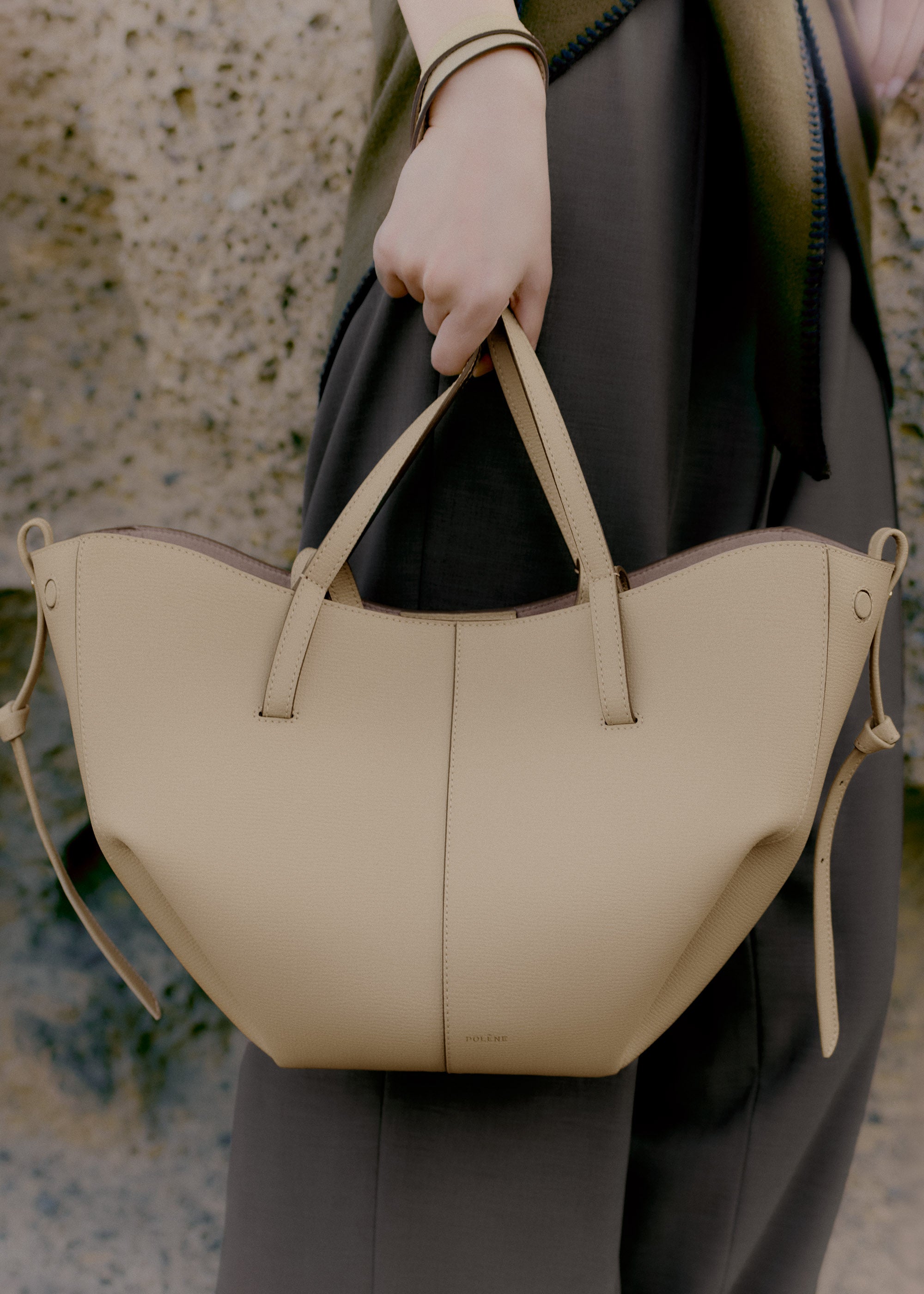 Polène | Bag - Cyme Mini - Textured Sand – Polène EU