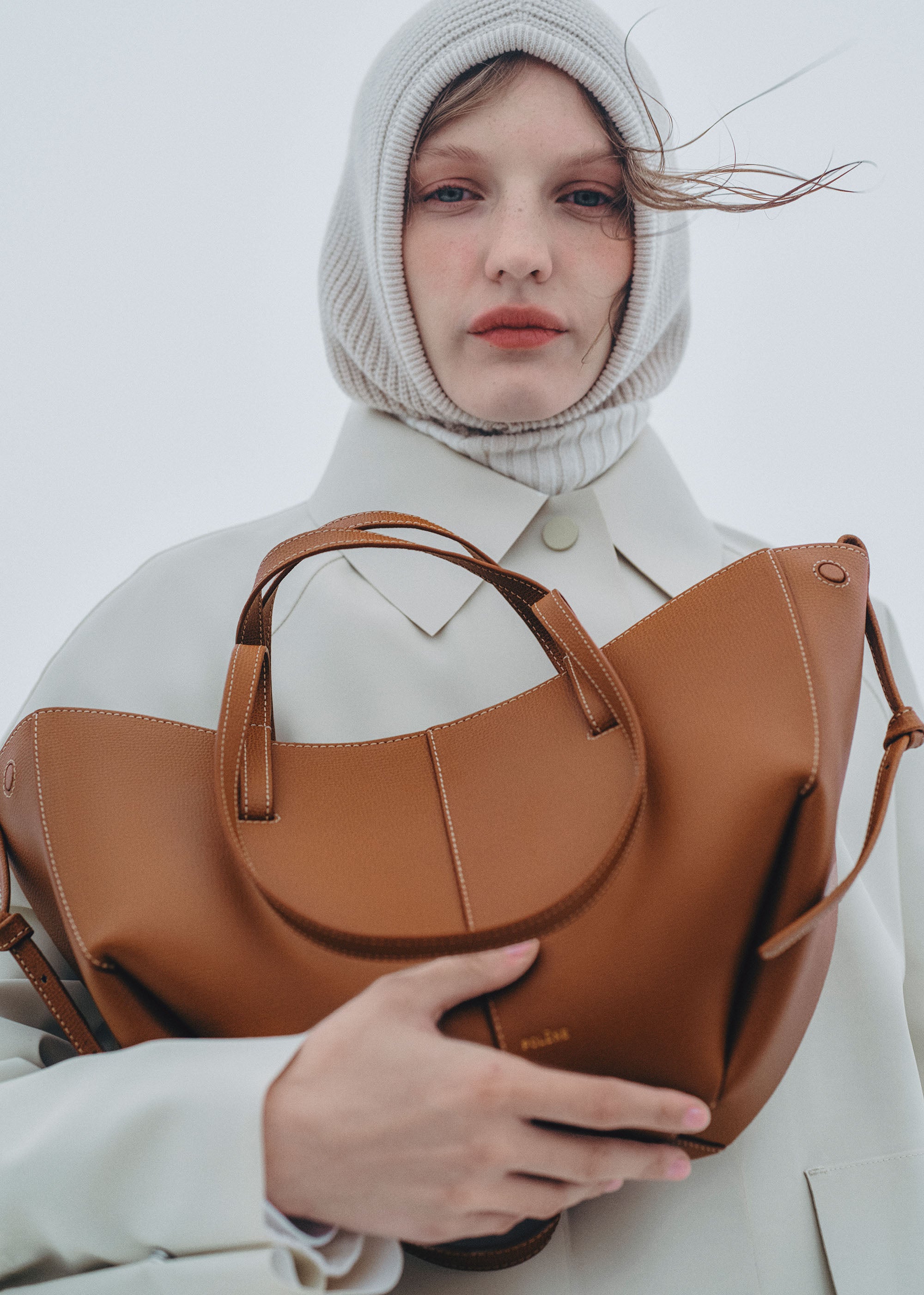 Polène | Bag - Cyme Mini - Textured Camel – Polène EU