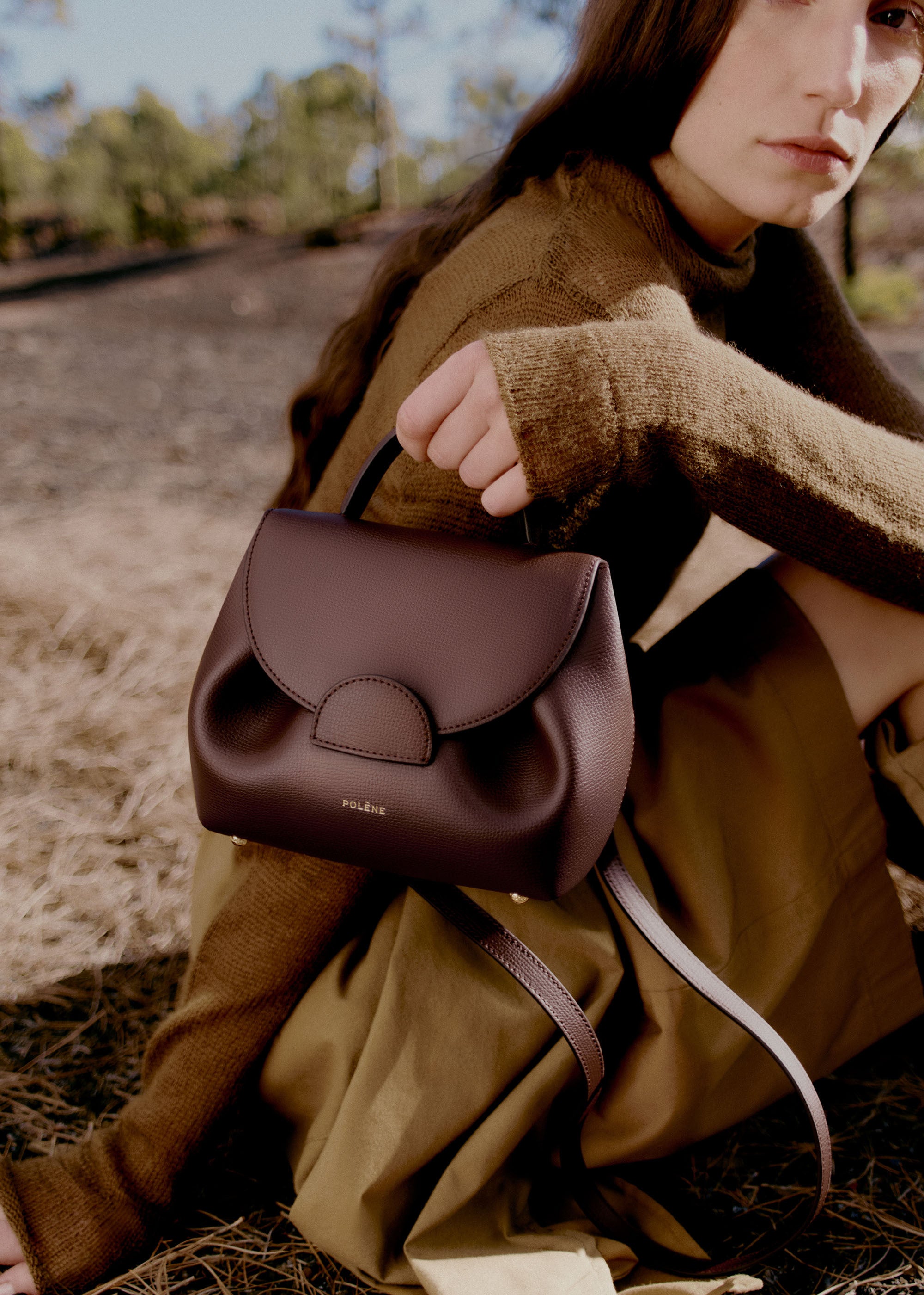 Polène | Bag - Numéro Un Nano - Textured Burgundy – Polène EU