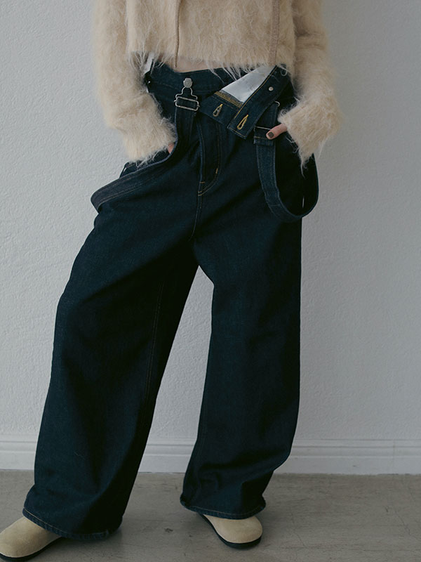 EDWIN×ETRE TOKYO 2wayハイライズサスデニムパンツ(S BLUE): ボトムス