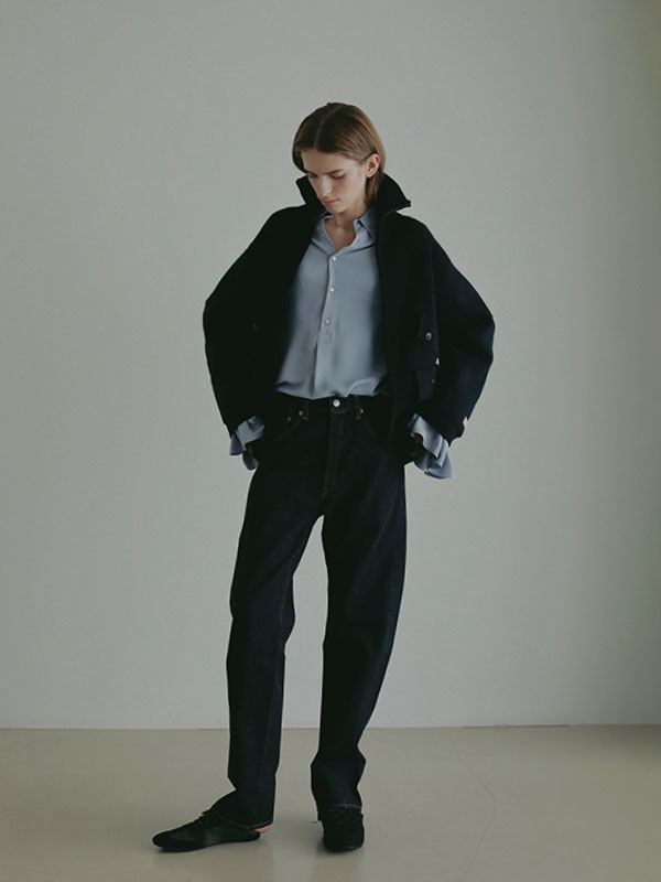 ダブルフェイスフロントファスナーニットプルオーバー(F OFF WHITE