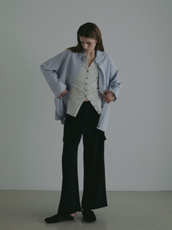 サイドスリットストライプシャツ(F NAVY): トップス │ ETRE TOKYO