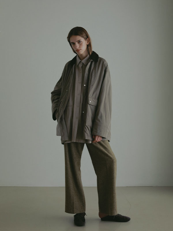 ハイカウントフラノオーバーサイズシャツ(F GREIGE): トップス │ ETRE