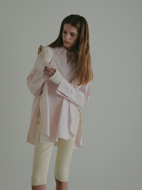 サイドスリットストライプシャツ(F NAVY): トップス │ ETRE TOKYO