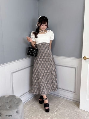 ドッキングチェックワンピース｜evelyn（エブリン）公式通販サイト