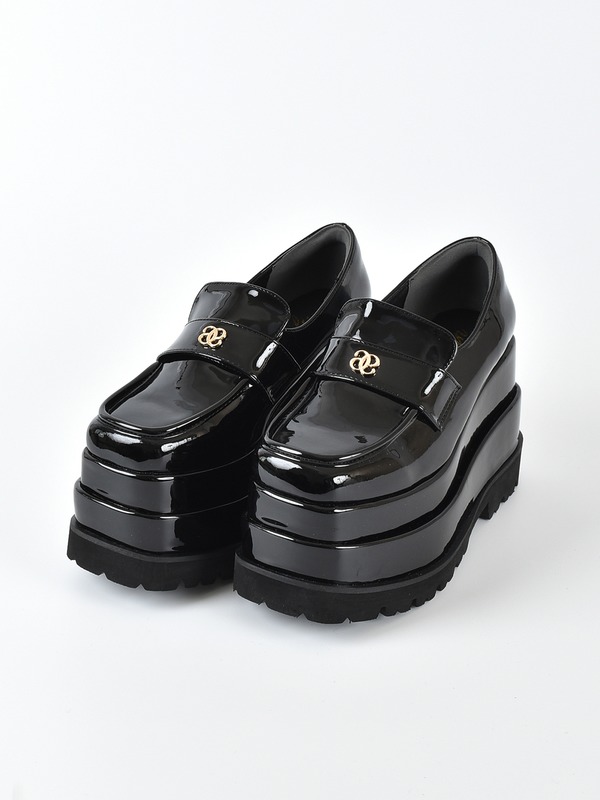 evelyn 厚底リボンローファー ブラウン Lサイズ 厚底リボンローファー