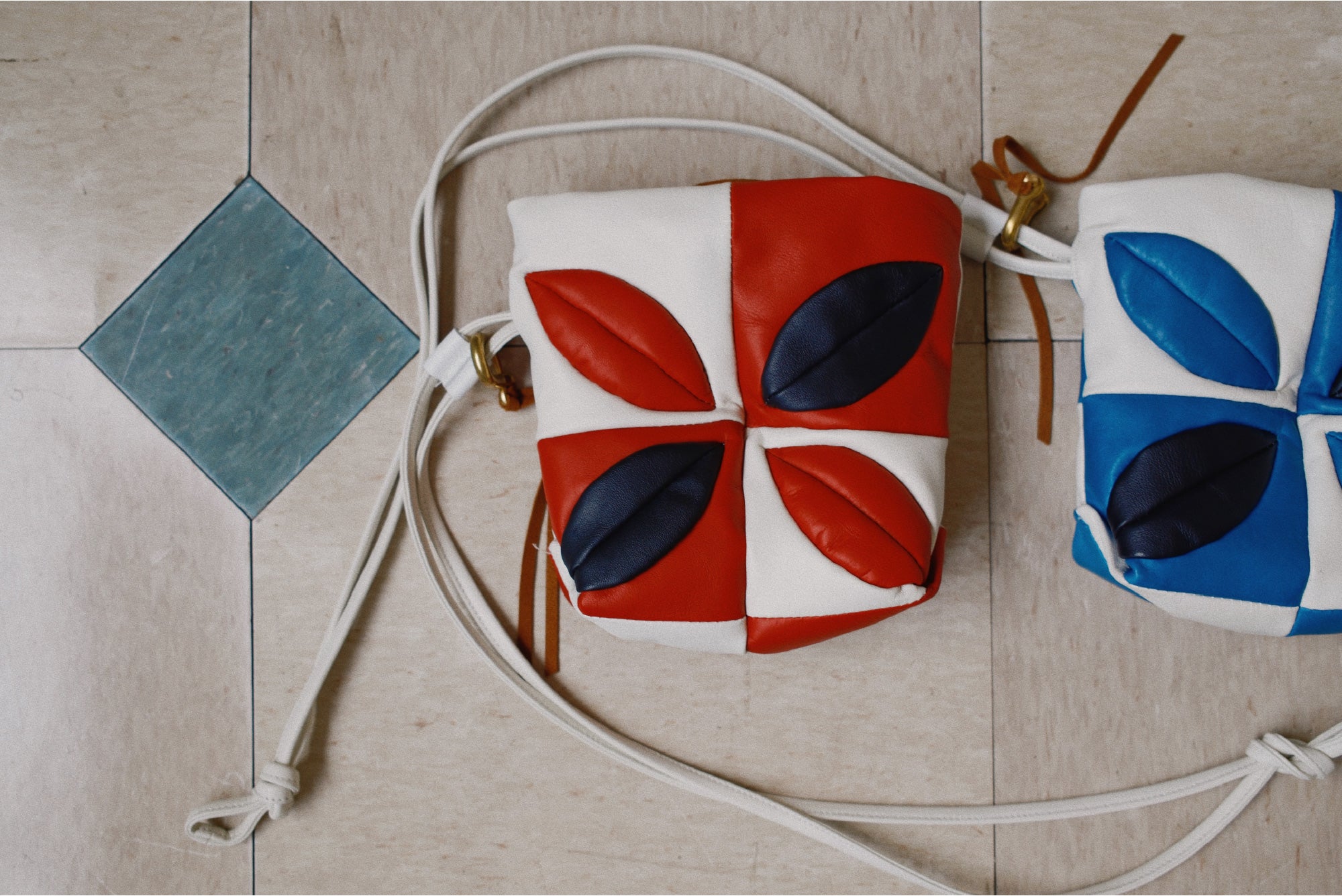 Hand-Patchwork Leather Bag Red – EYE/KHOKI