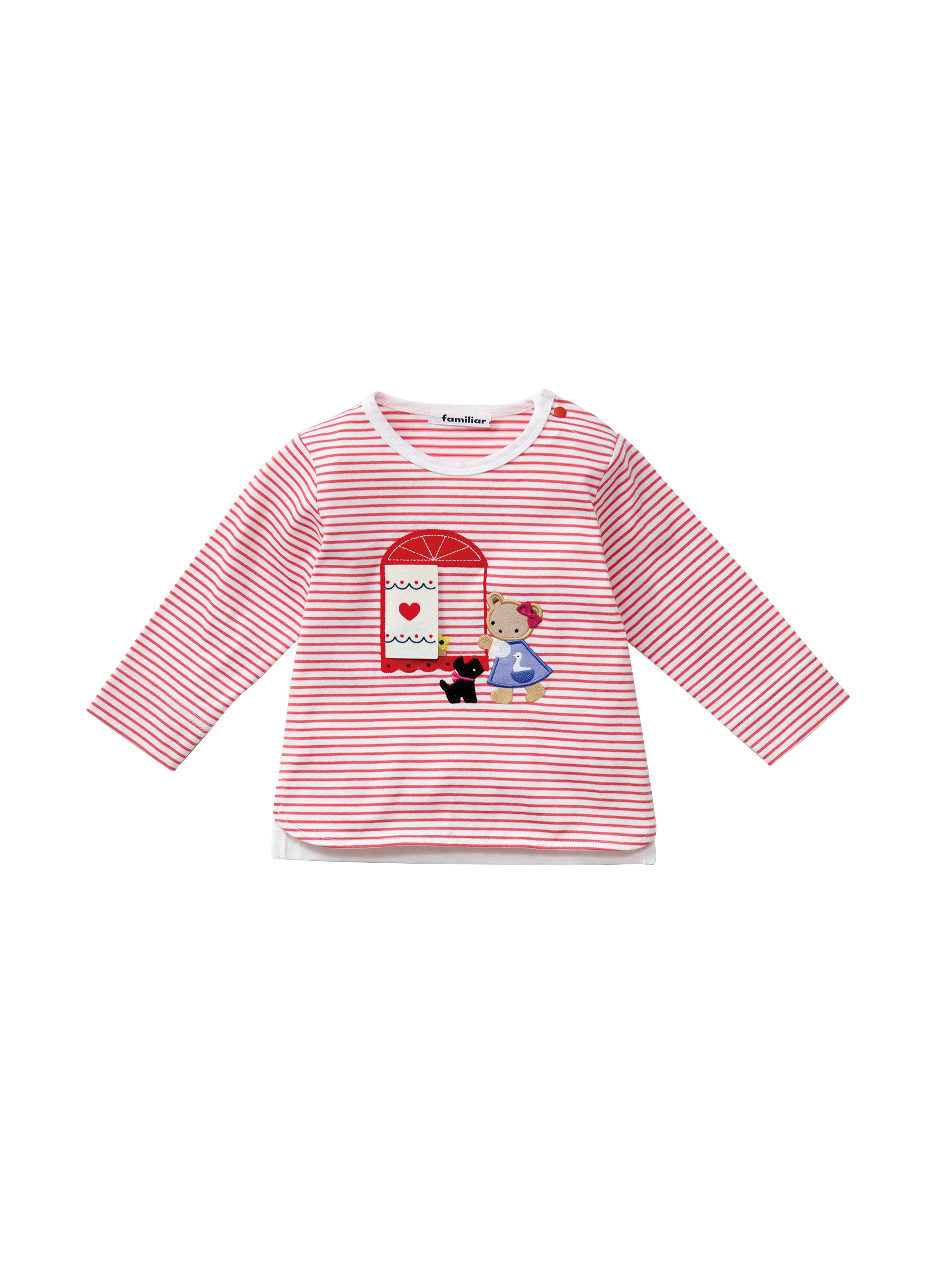 ファミリア＊familiar 90cm 刺繍フリル袖Tシャツ2枚セット ファミリア